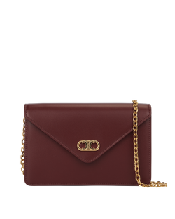 Triomphe Wallet On Chain, Leather, Burgundy, DB/B, 3*